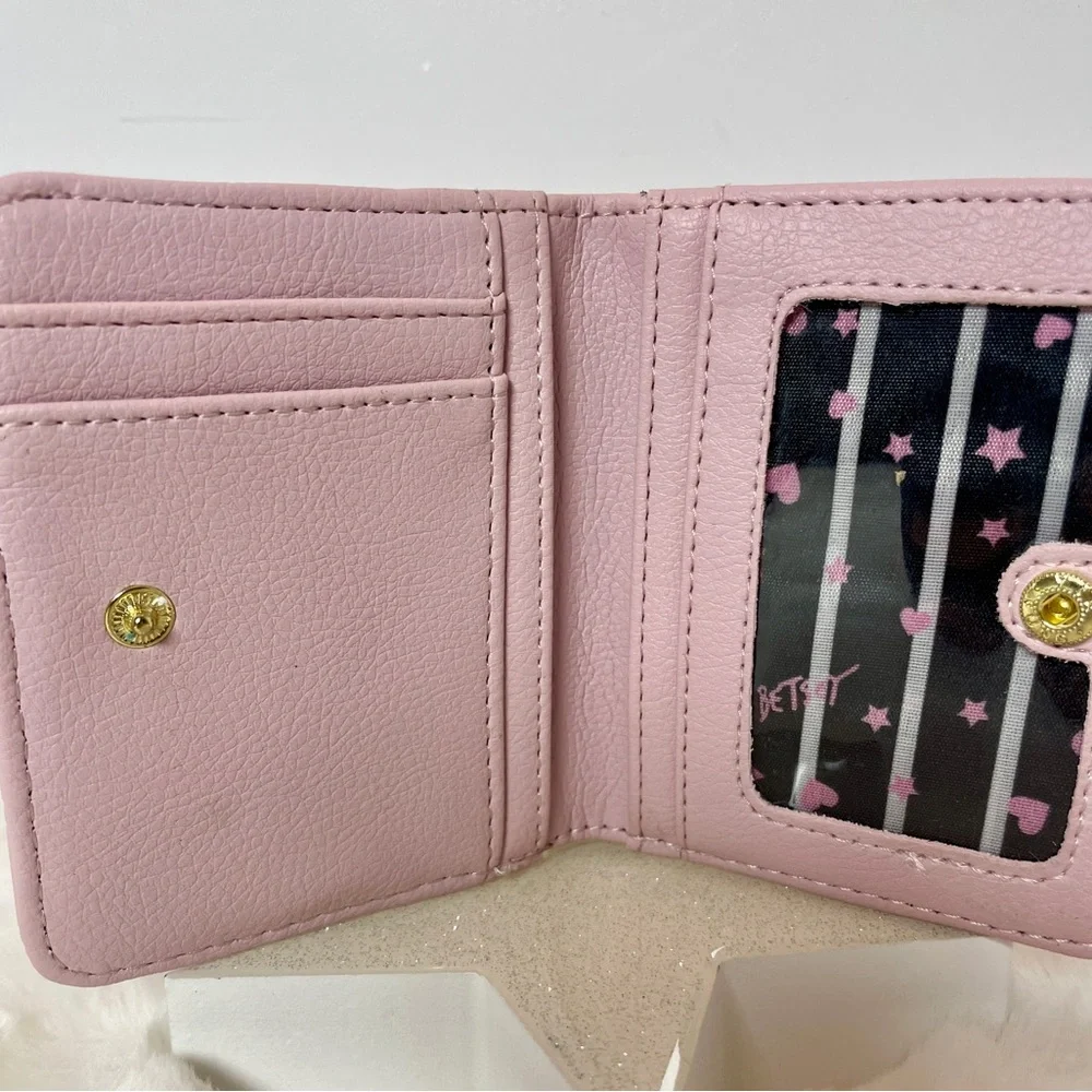 Betsey Johnson Pink Embossed Heart Wallet